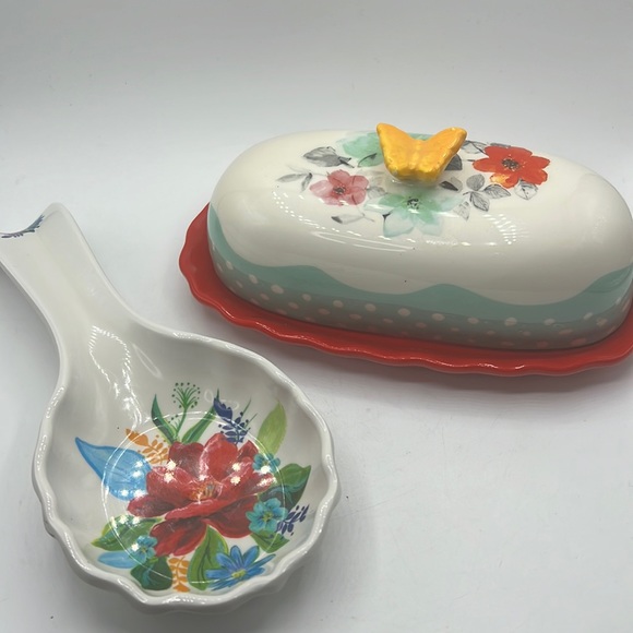 The Pioneer Woman Other - The Pioneer Woman Butter Dish & Spoon Rest